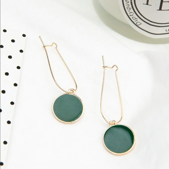 Flat Disc Gemstone Earrings - Picture 2 of 3